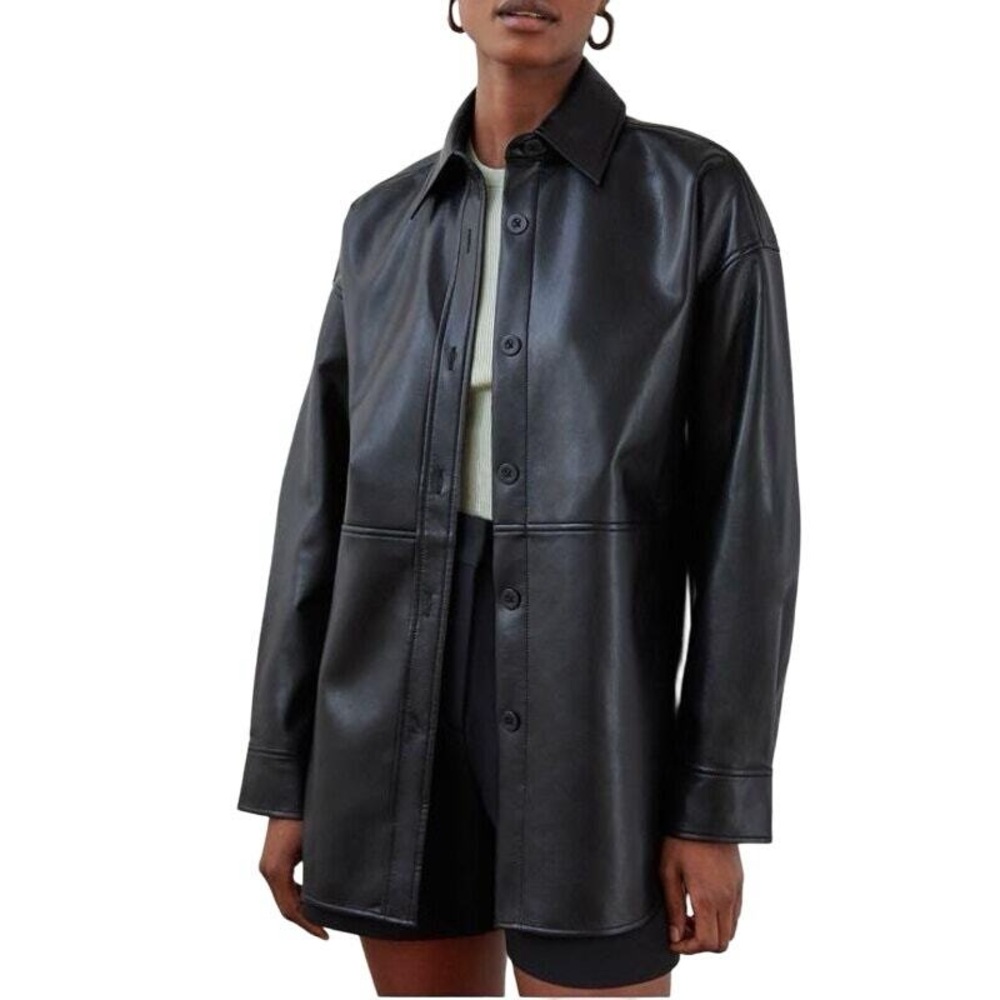 Babaton Pelli Shirt Jacket Vegan Leather - Black